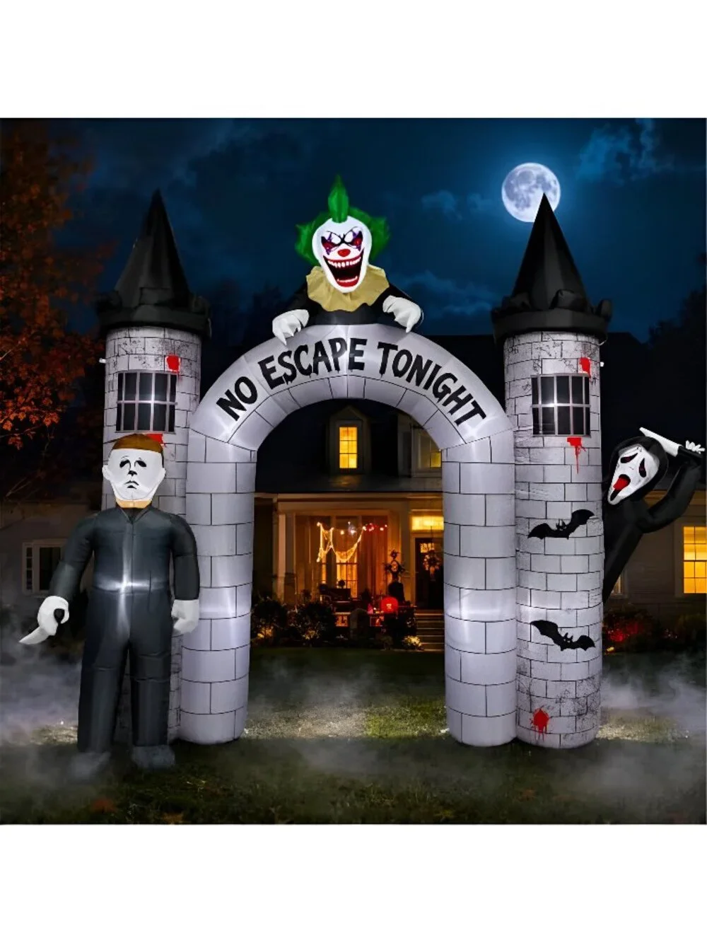 10FT Halloween Inflatable Archway Outdoor Decorations with Built-in LEDs